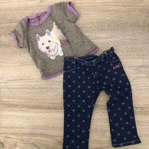 American Girl Graphic Fashion Tee and Starry Jeggings Outfit for 18 inch dolls